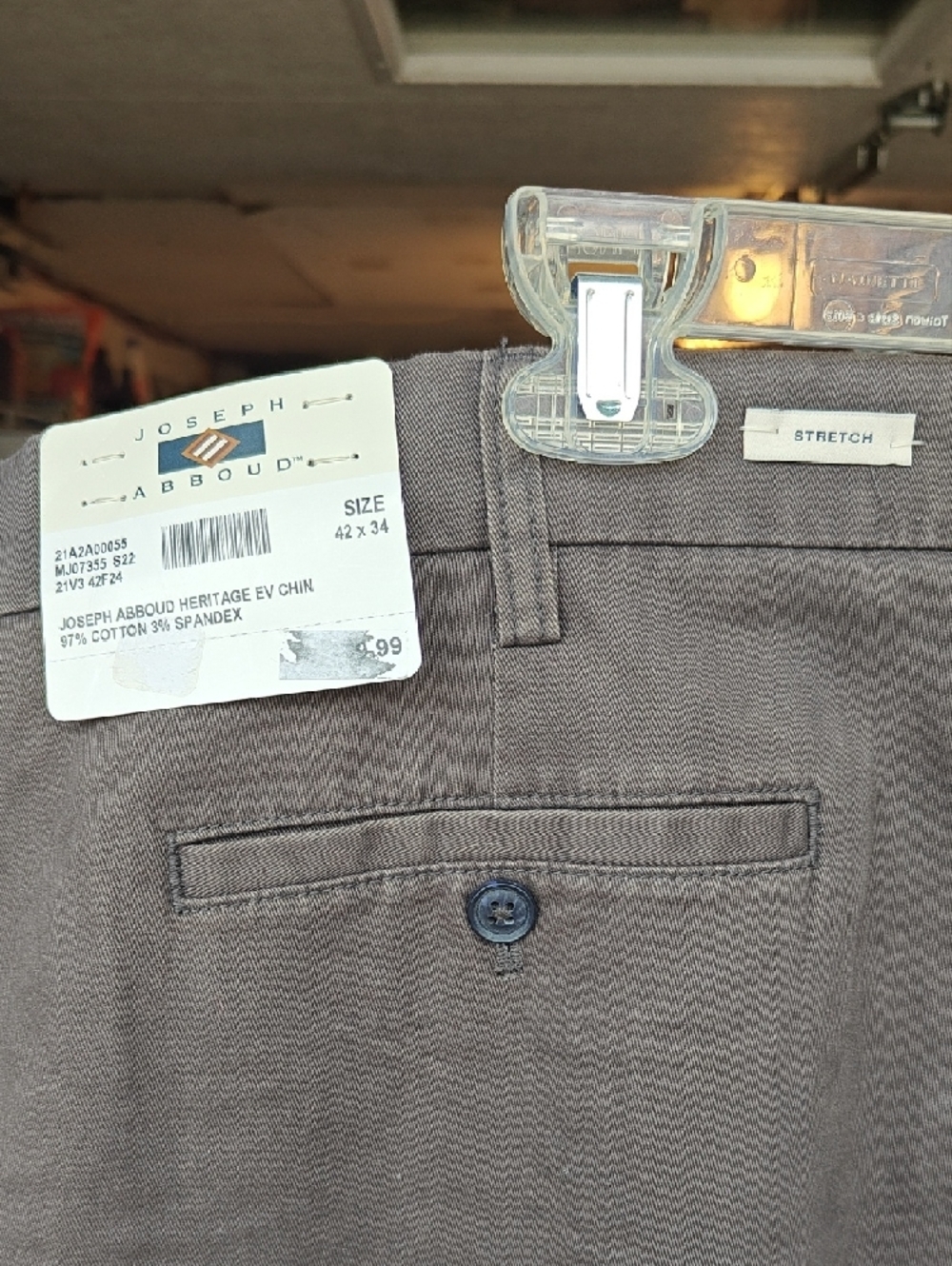NWT Joseph Abboud Men's Stretch Khakis Chinos - Brown - Picture 2 of 5